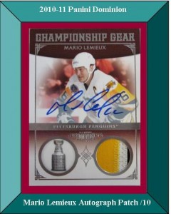 2010-11 Panini Dominion Mario Lemieux Autograph Patch 1/10 | MVP Sports ...