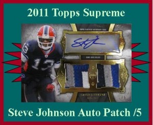 2011 Topps Supreme Steve Johnson Autograph Patch 1 5 