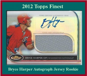 2012 Topps Finest Bryce Harper Autograph Jersey Rookie | MVP Sports Cards