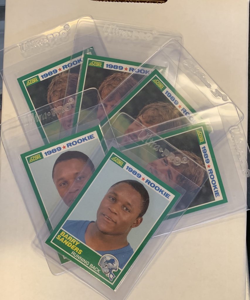 BAM! Troy Aikman and Barry Sanders 1989 Score Rookies in the same pack image