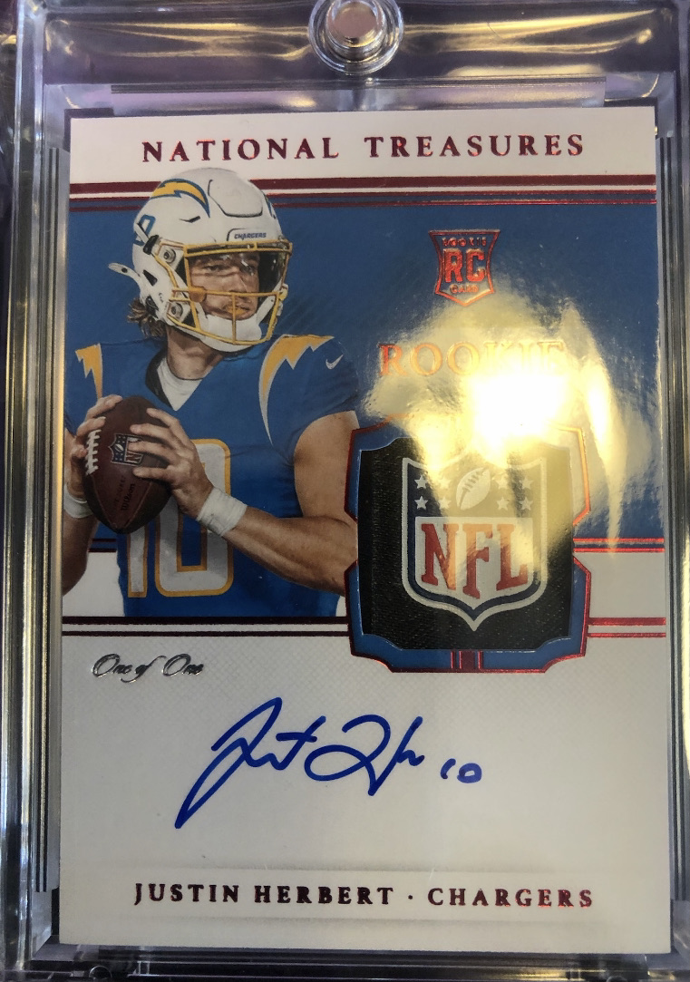 Incredible hit by Hector! Cha Ching!!! 2020 NT Justin Herbert Auto NFL ...