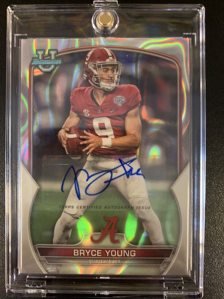 2022 Bowman Chrome University Bryce Young Auto pulled by Jeff